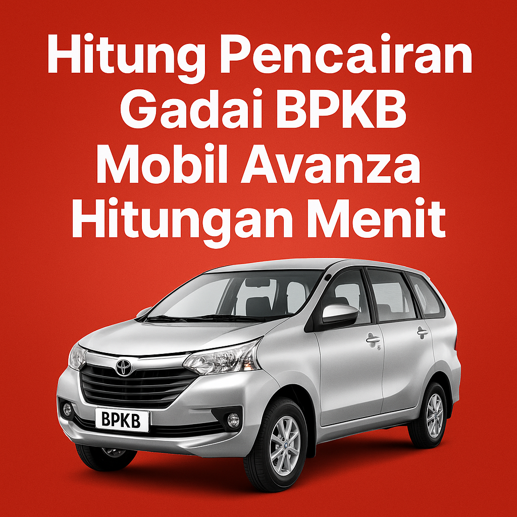 Hitung Pencairan Gadai BPKB Mobil Avanza Hitungan Menit" di bagian atas.