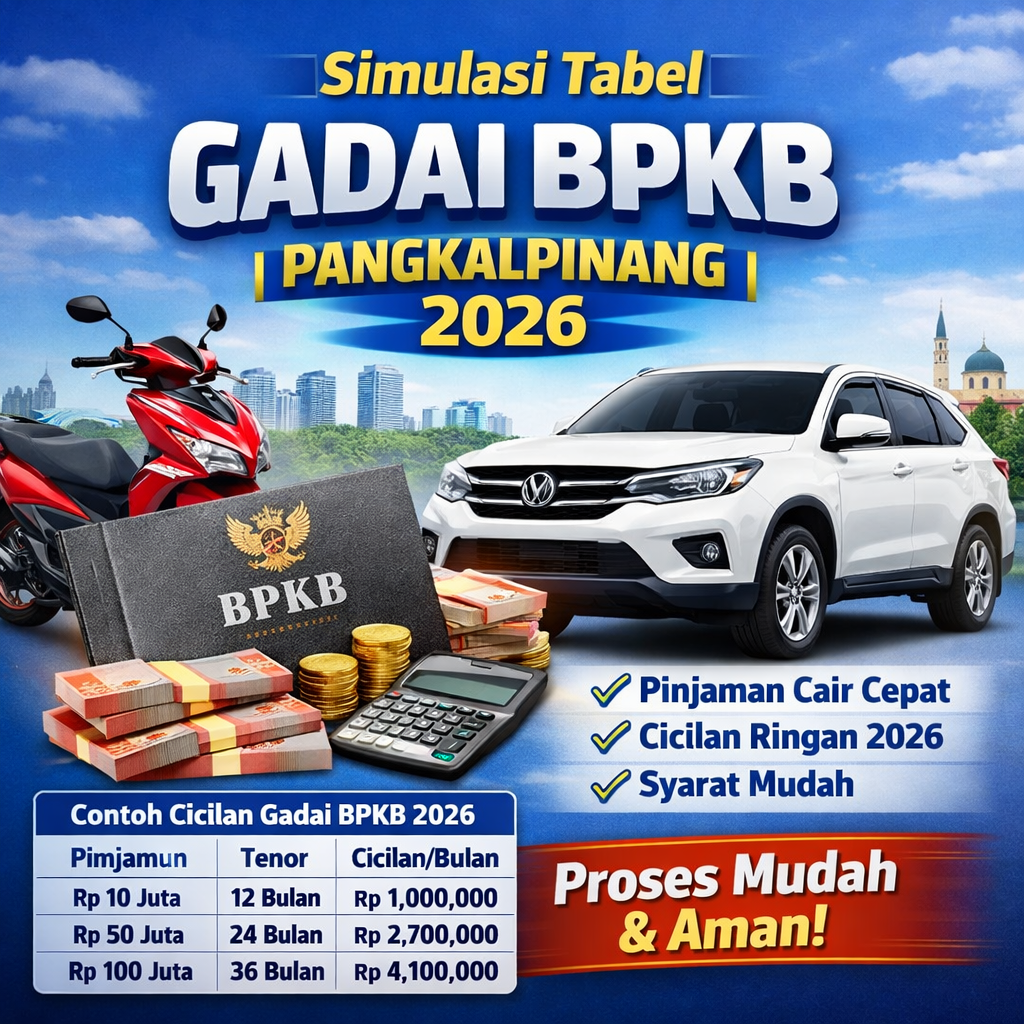 Simulasi Lengkap Tabel Gadai BPKB Pangkalpinang 2026