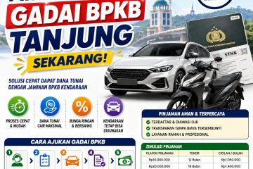 Pinjaman dana gadai BPKB Tanjung proses cepat cair 1 hari