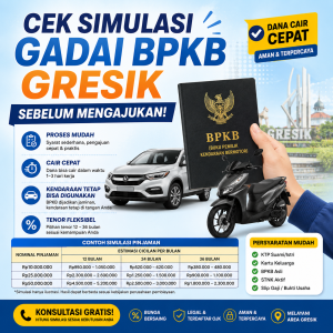 Simulasi gadai BPKB Gresik terbaru dengan perhitungan cicilan dan estimasi dana cair sebelum pengajuan pinjaman. simulasi-gadai-bpkb-gresik