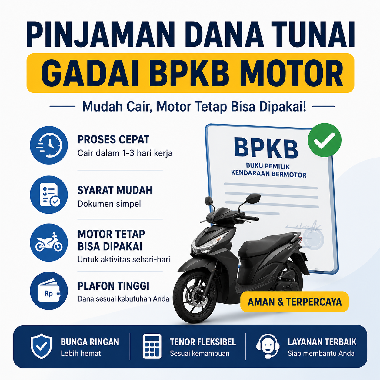 pinjaman dana tunai gadai bpkb motor mudah cair